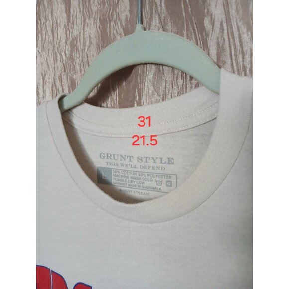 Grunt Style FREEDOM IN BEING BOLD T Shirt Mens L Beige Bald Eagle Graphic - Picture 10 of 10